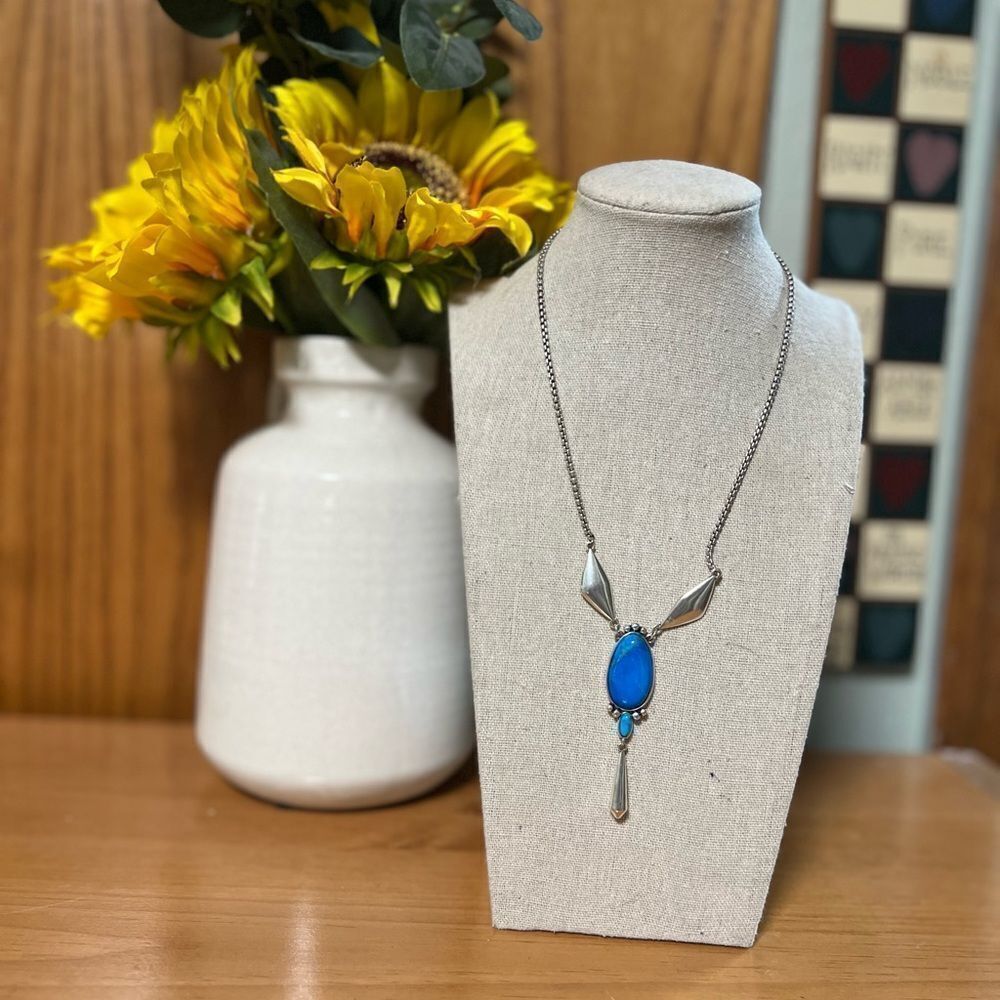 Lucky Brand Silver Necklace with Blue Accents #LBNK7